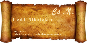 Csuti Nikoletta névjegykártya